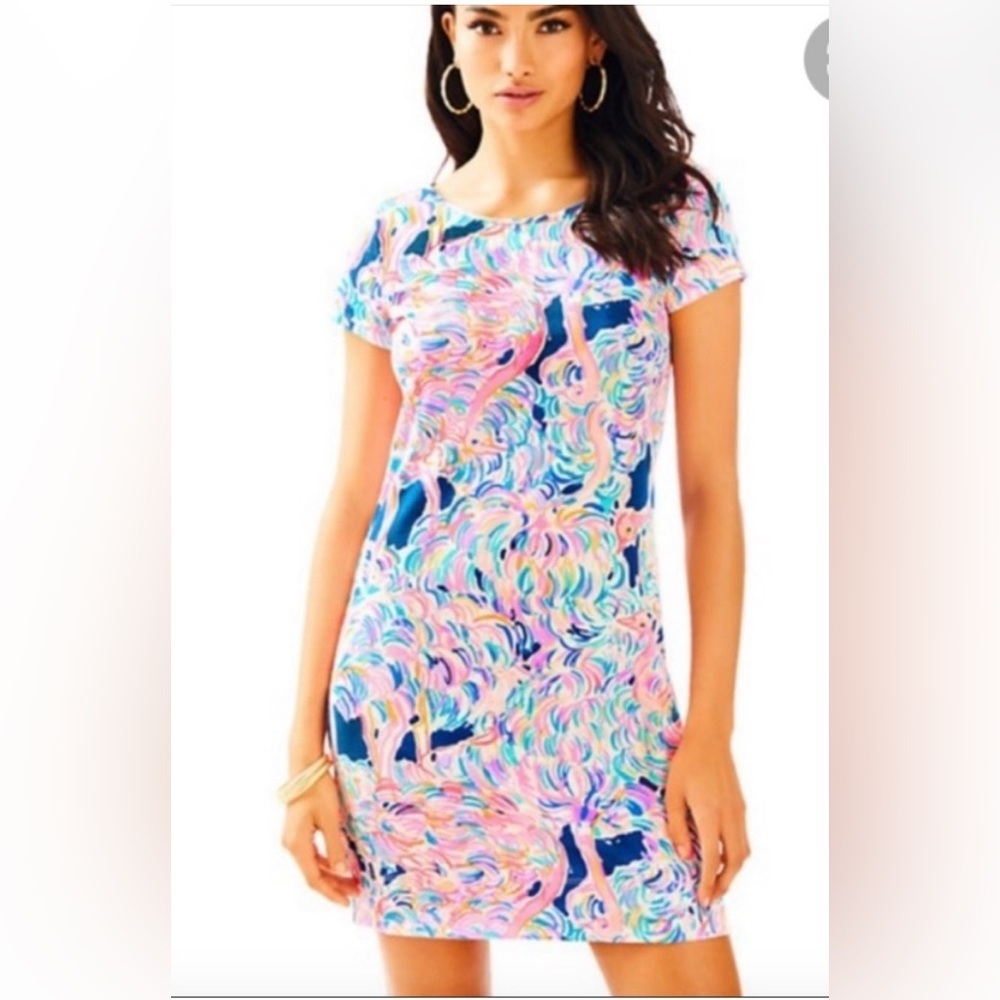 Lilly Pulitzer Short Sleeve Marlowe Dress Pelican Pink Head In Sand M